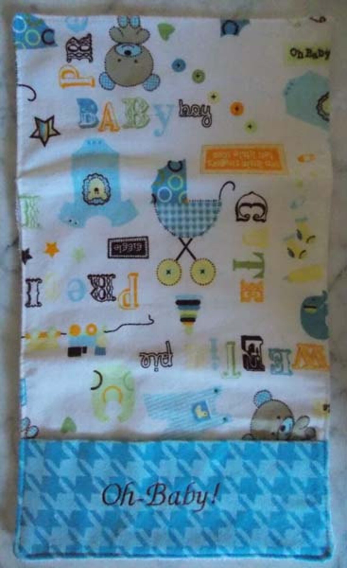 Baby Boy Burp Cloth With Pocket Set of 2 Flannel Terry Etsy