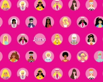 Barbie World Cotton Fabric: Riley Blake Hot Pink Barbie Print