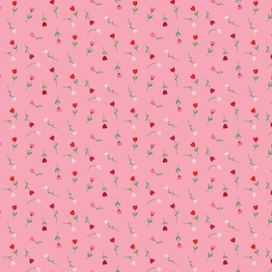 Pink Tulip Cotton Fabric Yardage - Riley Blake Designs