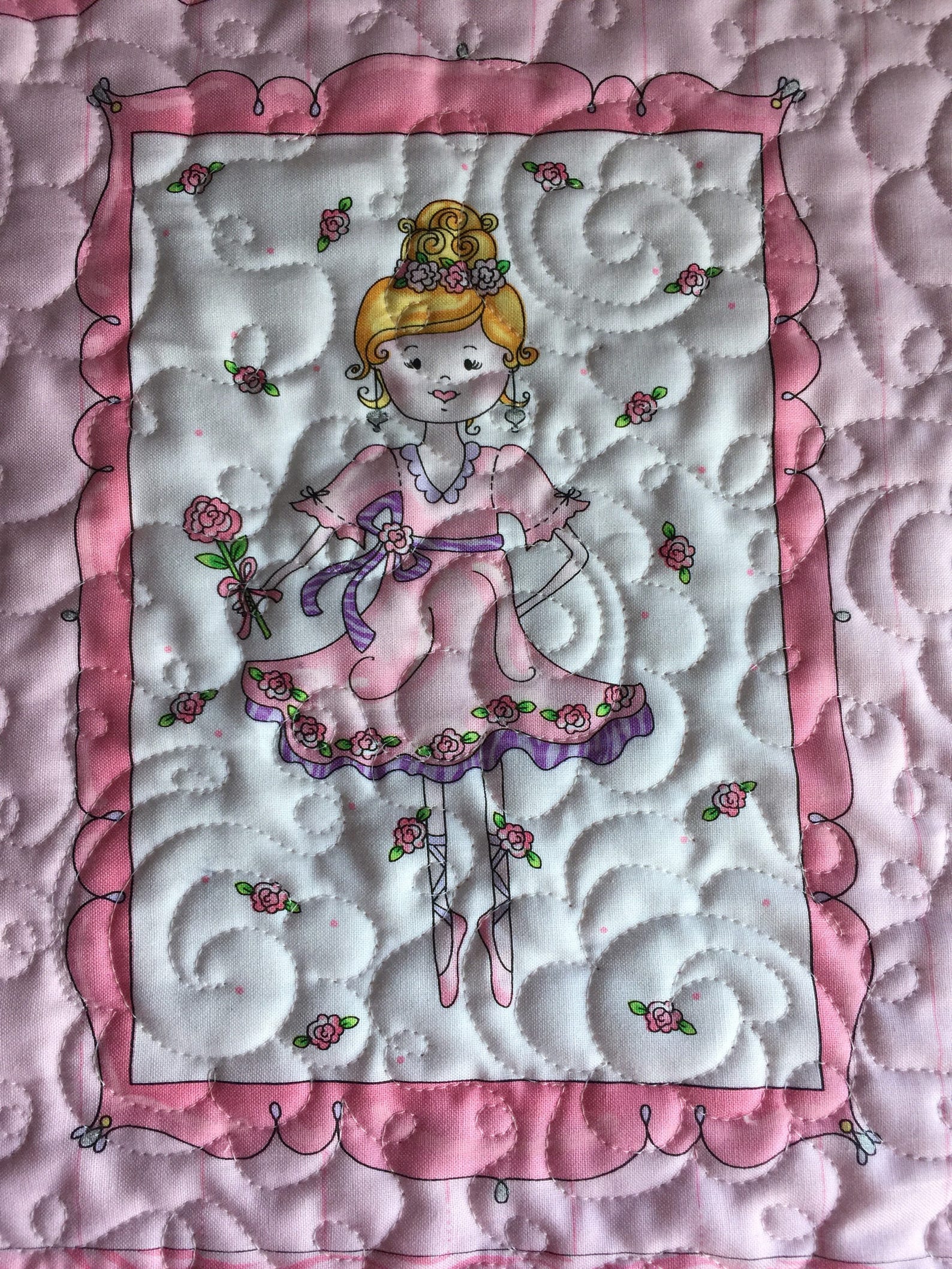Baby Girl Quilt Blanket Princess Fairytale Pink White Etsy