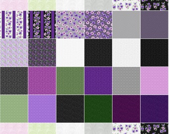 Floral Fabric Squares: Miss Marguerite Benartex Charm Pack, 5 Inch