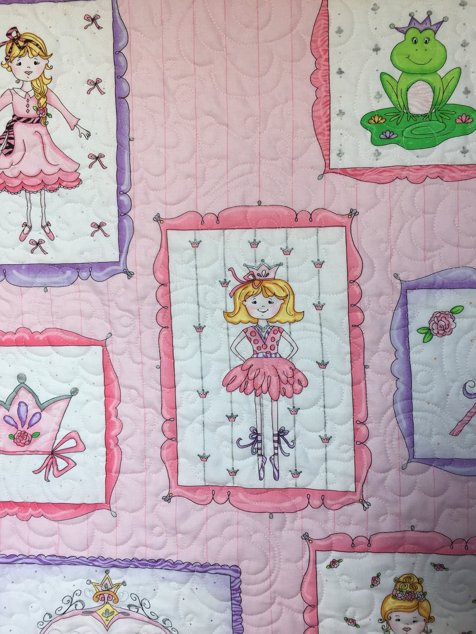 Baby Girl Quilt Blanket Princess Fairytale Pink White Etsy