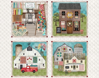 Sewing Quilt Store Fabric Panel, Shop Hop, Beth Albert, 3 Wishes,  21701-PNL-CTN-D