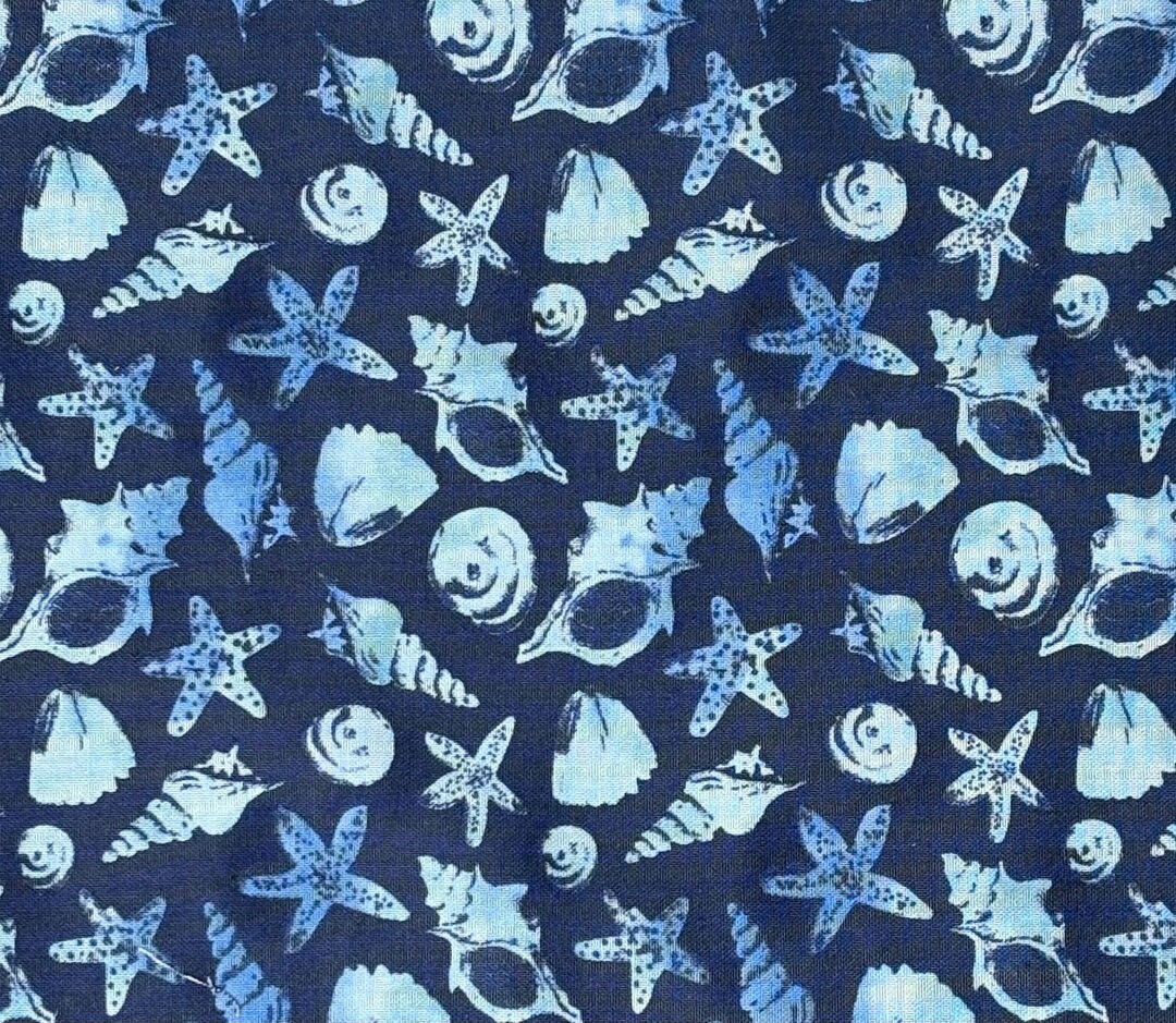 Blue Sea Shells Yardage: Underwater Wonder, Wilmington Prints - Etsy