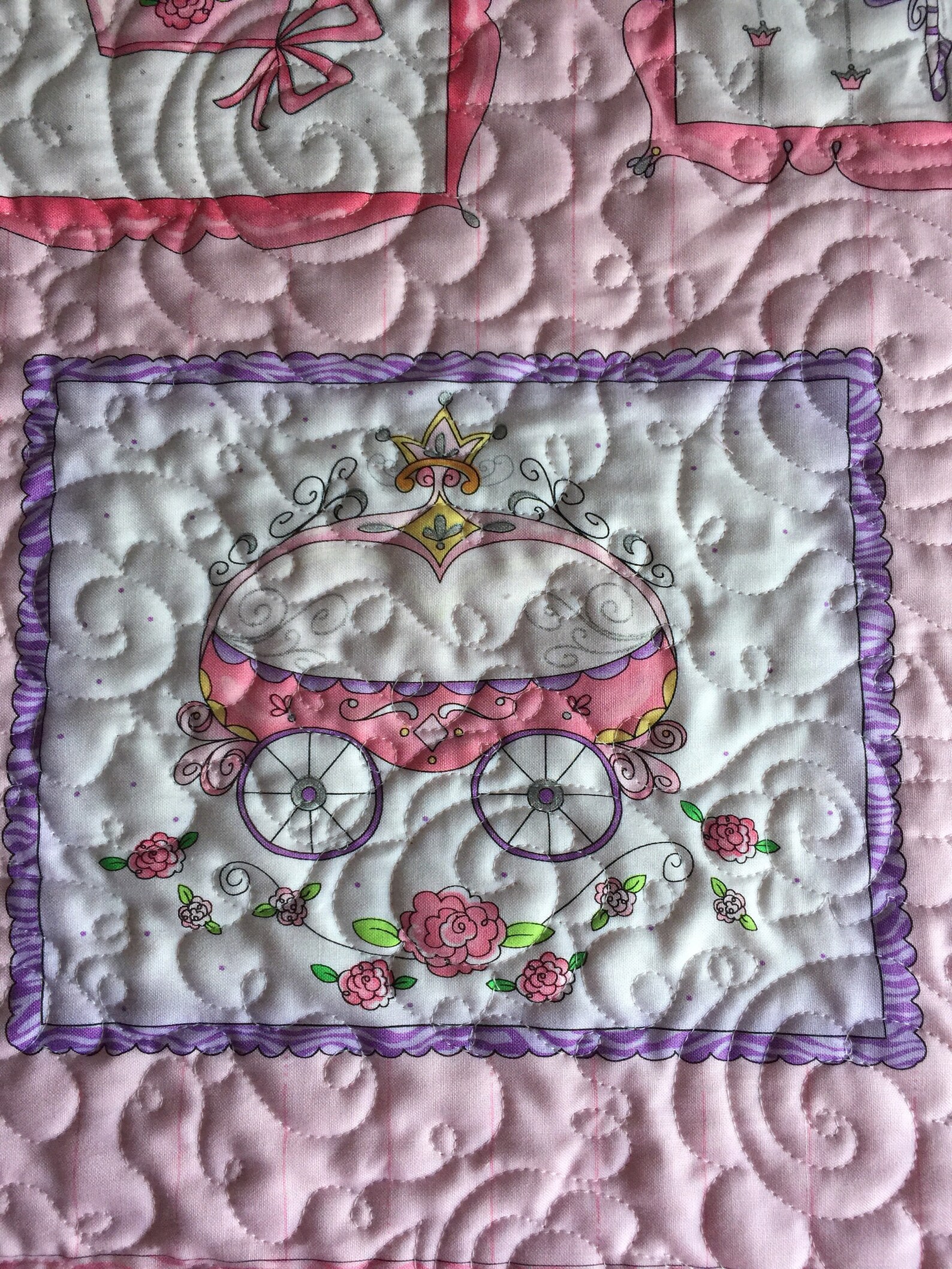 Baby Girl Quilt Blanket Princess Fairytale Pink White Etsy