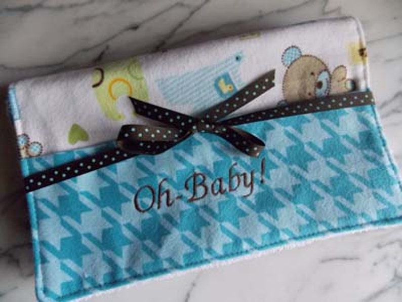 Baby Boy Burp Cloth With Pocket Set of 2 Flannel Terry Etsy