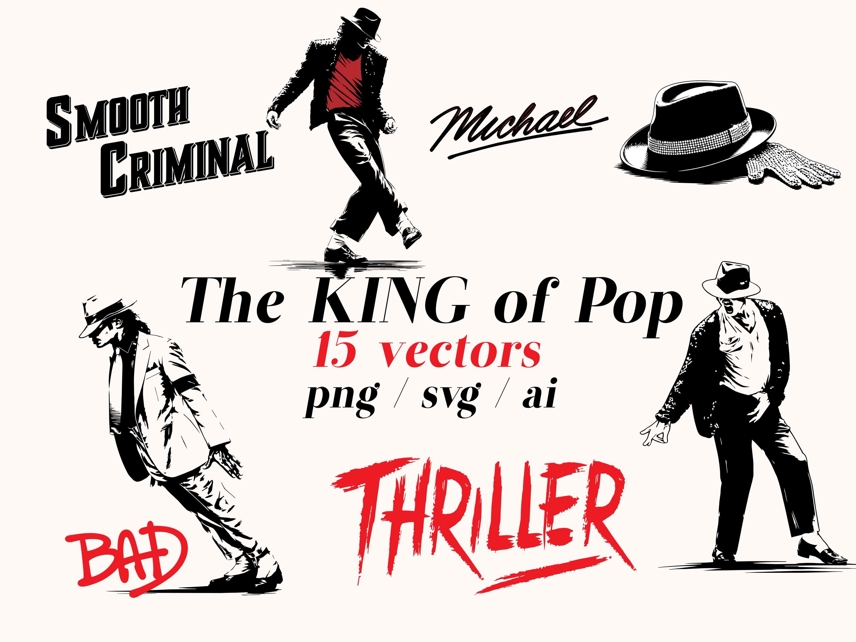Michael Jackson SVG Bundle, King of Pop Vector Art (svg, Png, Ai
