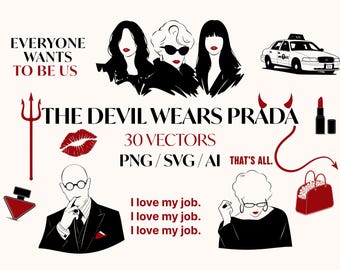 Devil Wears Prada Fashion Icons Vectors (SVG, PNG, AI)
