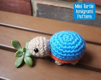 CROCHET PATTERN - Chibi Turtle Amigurumi Crochet Pattern - PDF - Instant Download