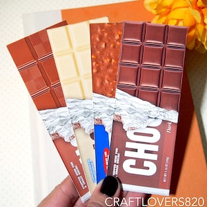 Chocolate Bookmark | Candy Bar Laminated Bookmarks | Milk White Dark Chocolate | Snack Break Sweet Treat | Funny Reading Gift