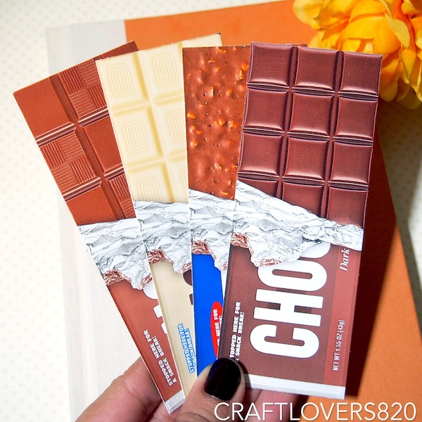 Chocolate Bookmark | Candy Bar Laminated Bookmarks | Milk White Dark Chocolate | Snack Break Sweet Treat | Funny Cute Reading Gift