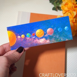Space Bookmark | Gifts for Space Lovers | Planets Colorful Bookmarks | Outer Space Themed Galaxy Stars Bookmarks | Bookmarks for Kids