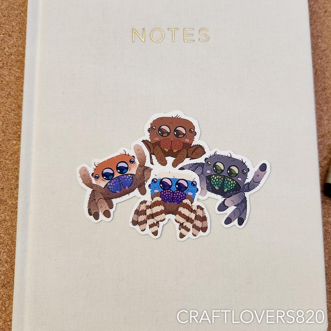 Jumping Spider Stickers | Hand Drawn | Waterproof | Sticker Set ...