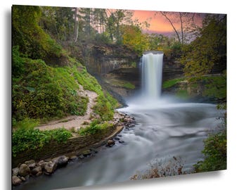 Minnehaha Falls Photography Print, Minneapolis Waterfall Wall Art, Minnesota Nature Decor, Long Exposure Landscape