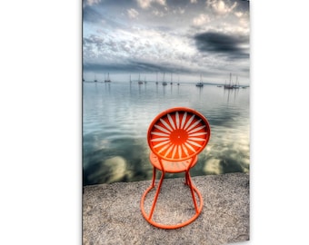 UW Madison Terrace Chair Photo | Lake Mendota Sailboats Wisconsin Campus Art Print