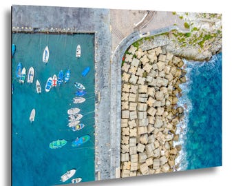 Scilla Italy Drone Photography, Calabria Harbor Wall Art, Italian Coastal Marina Print, Mediterranean Seascape, Italy Travel Photography