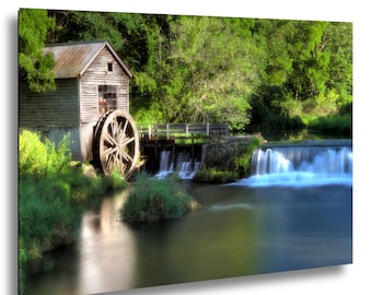 Wisconsin Watermill Wall Art, Photography, Rustic Farmhouse Decor, Historic Mill Print, Country Landscape Artwork