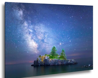 Hollow Rock Minnesota Milky Way Print, Lake Superior Astrophotography Art