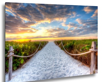 Sanibel Island Beach Path Photography, Coastal Sunset Wall Art Print