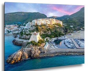 Sperlonga Italy Wall Art, Italian Coastal Village Drone Photography, Mediterranean Seascape Print, Amalfi Style Decor, Italy Travel Wall Art