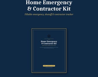 Home Emergency Contractor Kit, New Homeowner Planner (Fillable PDF)