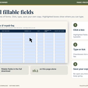 Checklista för säsongsunderhåll av hemmet, ifyllbar PDF, 56 uppgifter, månadskalender (digital nedladdning) bild 13