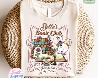 Retro Belle's Book Club Shirt, Tale As Old As Time Belles Book Cafe Shirt, Princess Belle Shirt, Book Lover Gift, Reader Shirt, Disney Gift