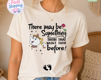 Chemise Disney faire-part de grossesse, t-shirt bébé Disney Belle, chemise future maman Disney, t-shirt faire-part bébé la belle et la bête