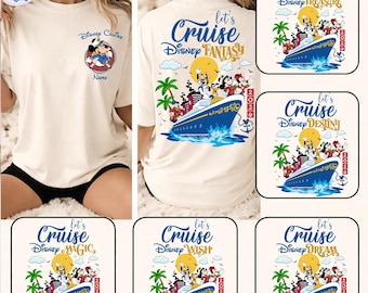 Chemises personnalisées Disney Cruise 2026, t-shirt croisière Mickey et ses amis, chemise voyage croisière Disney, chemise fantaisie Disney Wish Dream Magic Wonder