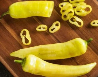 Hungarian Yellow Wax Pepper Seeds Heirloom Hot Chili Vegetable Garden 50+ Seeds