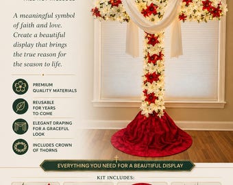 Kit de decoración del Árbol Sagrado / Exhibición floral cristiana / Letrero "Porque de tal manera amó Dios al mundo"