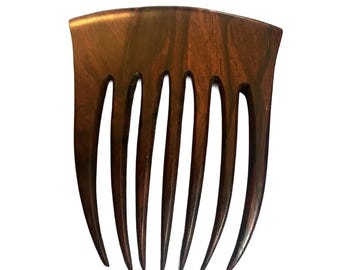 Hand Carved Hardwood Hair Comb Pick | Wide Tooth Afro Style, Boho Folk Art Accessory