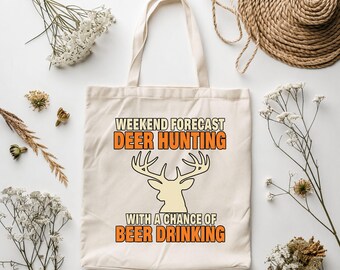Weekend Forecast Deer Hunting PNG – Funny Beer Drinking Hunter Design, Retro Whitetail Sublimation Graphic, Digital Download Clipart