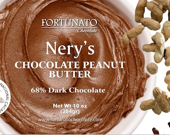 Fortunato 68% Dark Chocolate Peanut Butter - Ships Perfectly In Hot Weather - 10 Oz