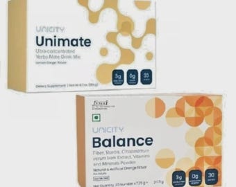 Unicity Unimate Lemon Ginger & Balance Orange Sachets (60 Total)