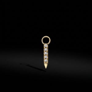 14k Gold Lab Grown Diamond Moon Threaded Stud Earring crescent moon stud set petite white diamonds Piercing For Lobe, High-Lobe, Upper lobe