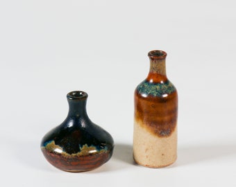 West German studio pottery miniature vases 1970s Siegburger Töpferei Keramik Gisela Frenzel