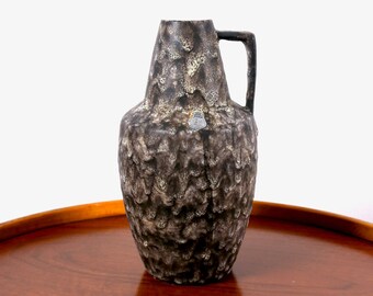 Vintage ES Keramik Fat Lava Vase, 1960s West German pottery vase, brutalist modernist midcentury home decor