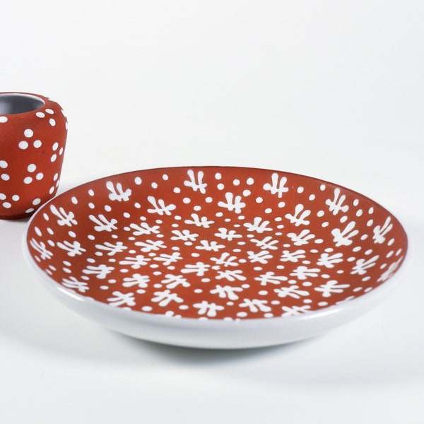 Vintage Zeuthen Keramik plate, 1960s Danish Modern ceramics, Danish pottery tableware, Scandinavian design