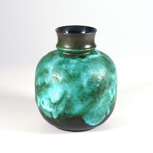 Ruscha Keramik vase Amazonas decor 876, West German Fat Lava pottery 1960s