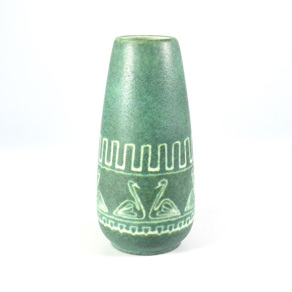Vintage rare Keto Keramik Schwäne 646 decor vase 1950s, midcentury Etruscan style Hans Welling Ceramano Fat Lava