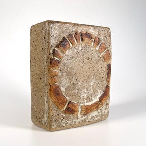 Alan Wallwork studio pottery slab vase 60s 70s brutalist home decor