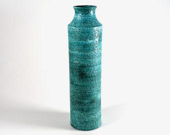 Marcello Fantoni Italienische Keramik Vase: Mid-Century Modern Türkis Glasur