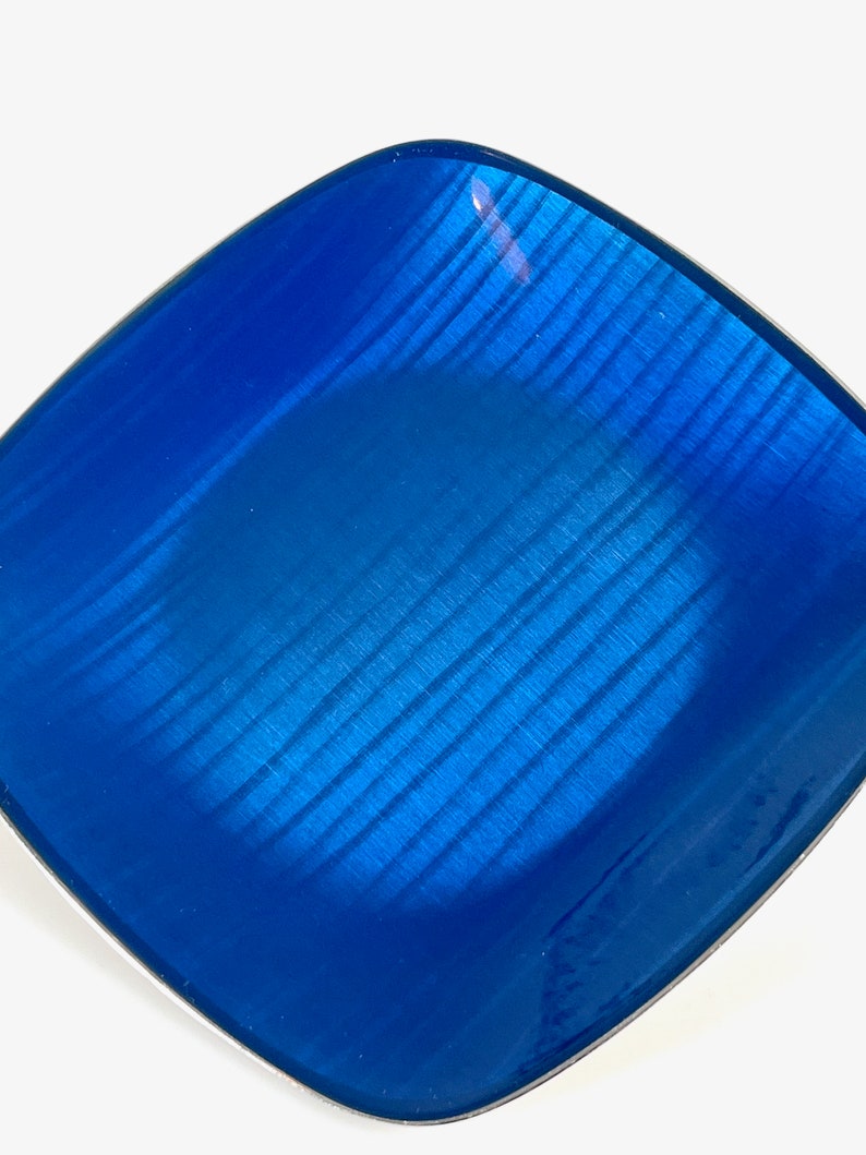 Vintage Cathrinholm Norwegian blue enamelled dish 1960s Scandinavian midcentury Danish modern decor image 5