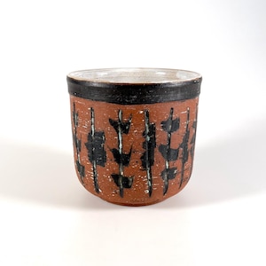 Vintage Briglin studio pottery planter pot vase London 1960s midcentury English studio pottery rustic textured brutalist decor