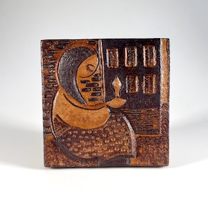 Søholm Stentøj stoneware wall plaque tile Danish modern Noomi Backhausen 1970s Scandinavian midcentury modern home decor