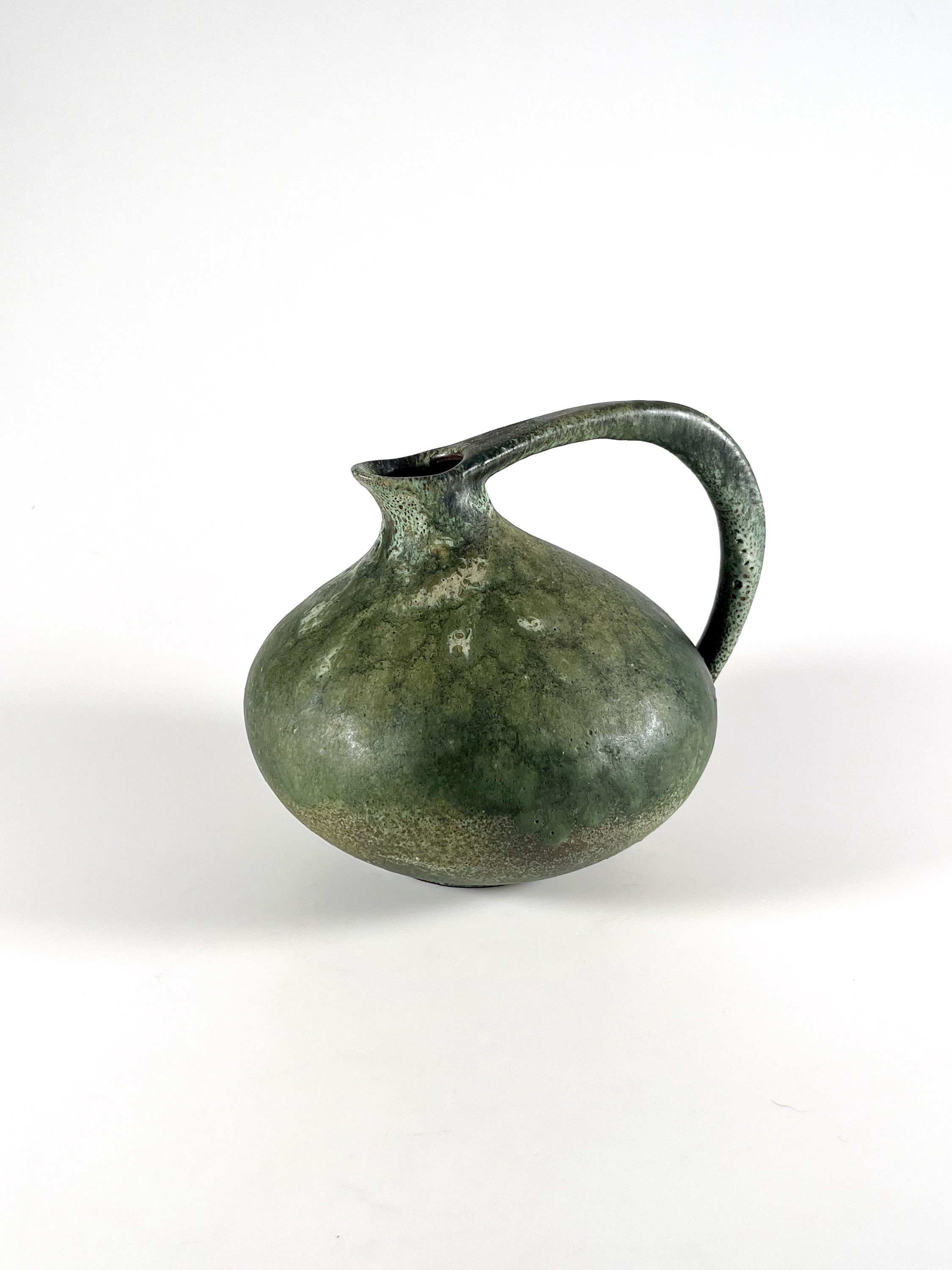Ruscha Keramik 313 Vase Green 1960s Fat Lava West German