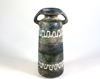 Heissner Keramik vase 1960s East German pottery Fat Lava midcentury modern brutalist modernist home decor