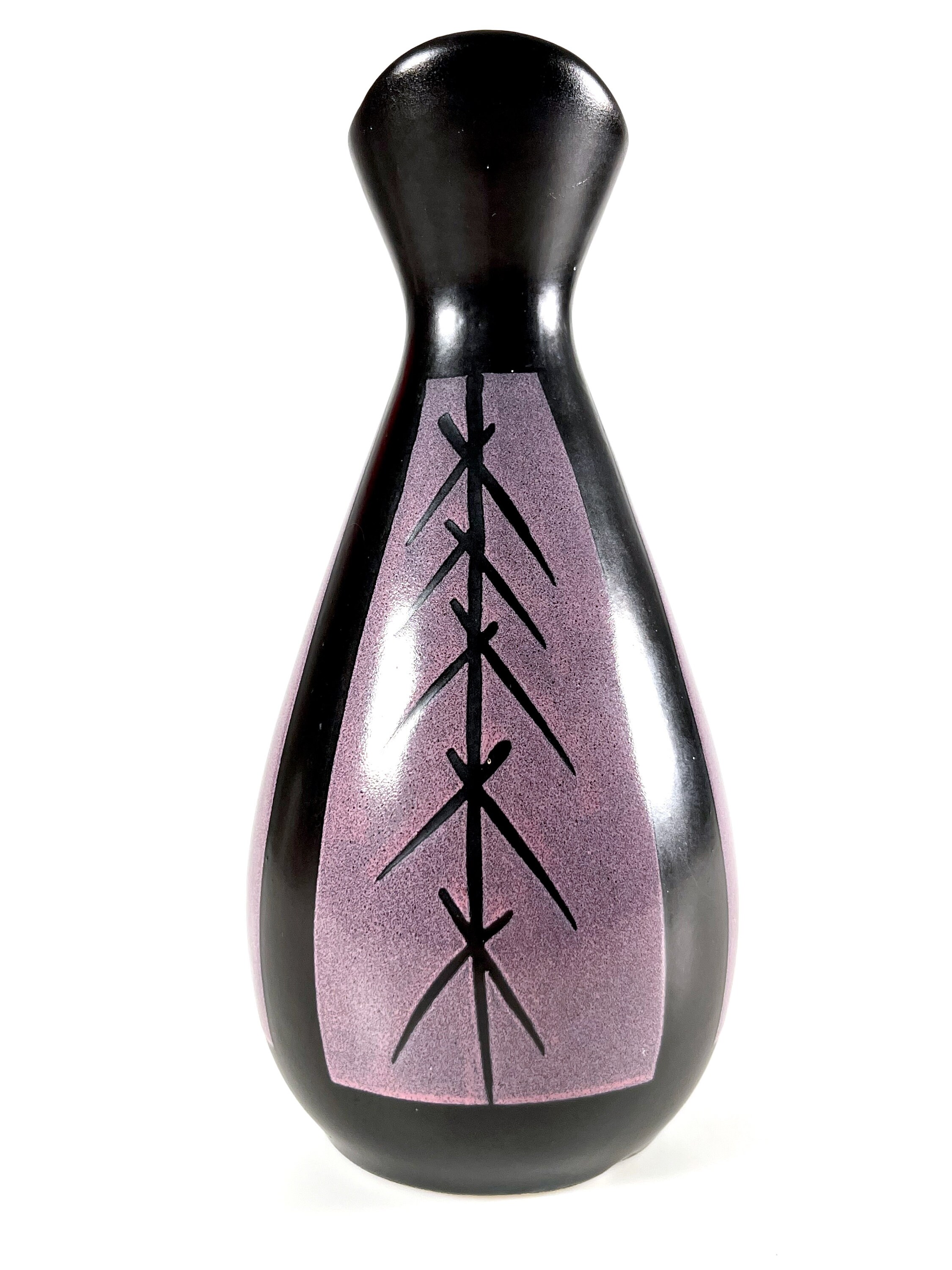 ヴィンテージVEB Strehla Keramik花瓶 1950年代 東ドイツ陶器 Fat Lava