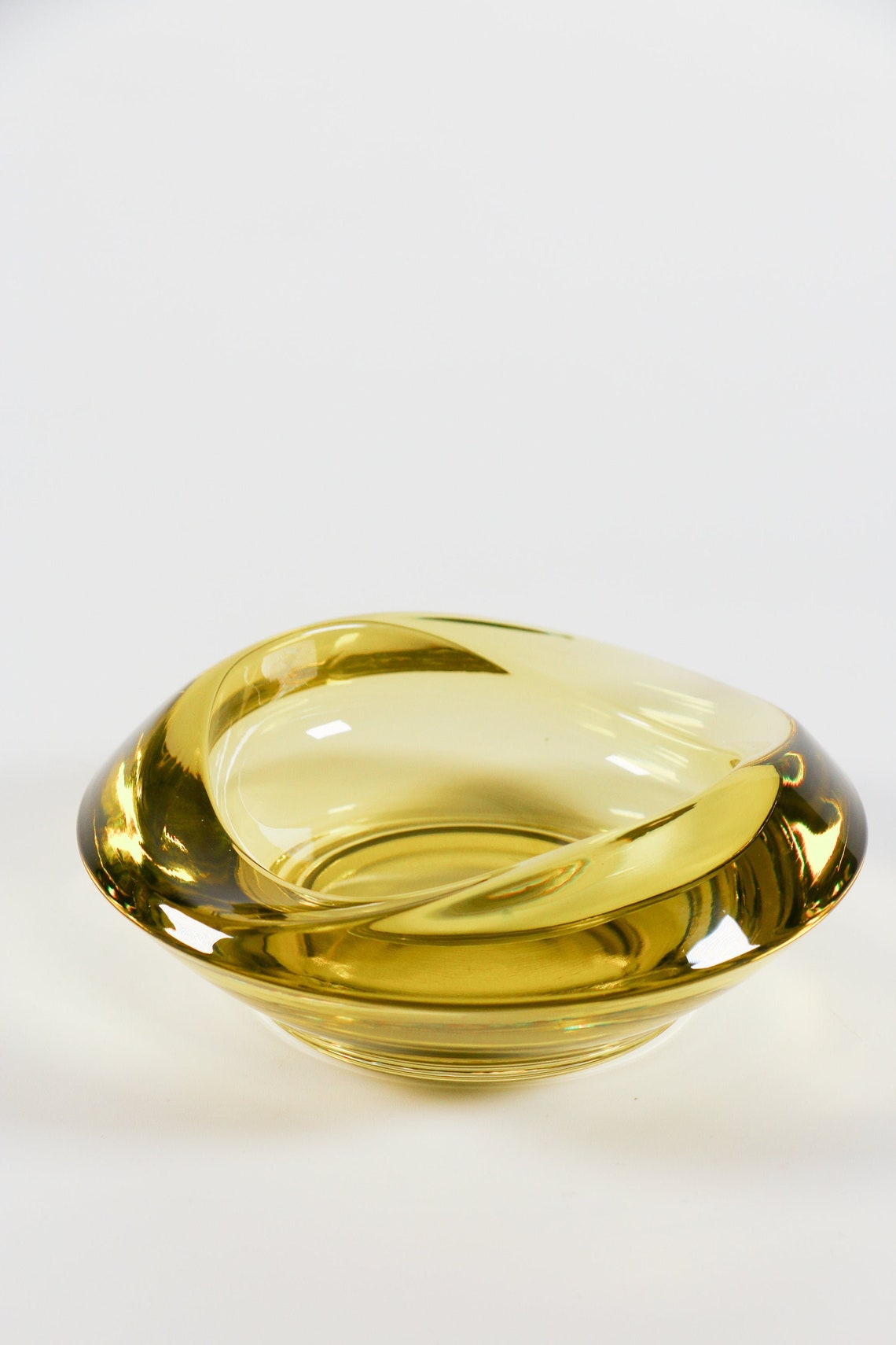 Vintage Rosice yellow glass bowl 1960s Sklo Union Czech glass Etsy